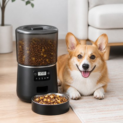 Ortekor App-Controlled & Scheduled Automatic Pet Feeder (Detachable Stainless Bowl)