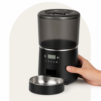 Ortekor App-Controlled & Scheduled Automatic Pet Feeder (Detachable Stainless Bowl)