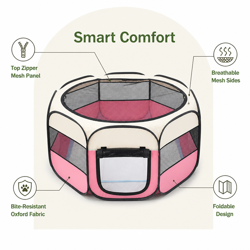 Ortekor Bite-Resistant Oxford & Mosquito-Proof Playpen Tent (Foldable)