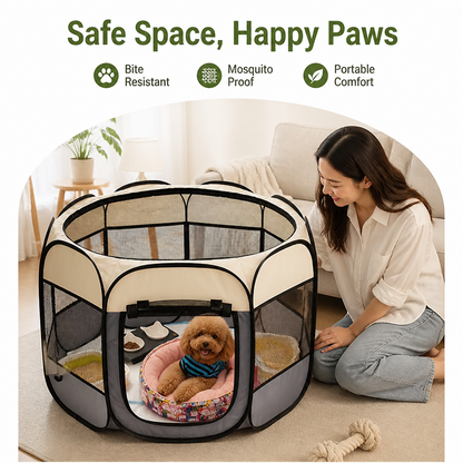 Ortekor Bite-Resistant Oxford & Mosquito-Proof Playpen Tent (Foldable)