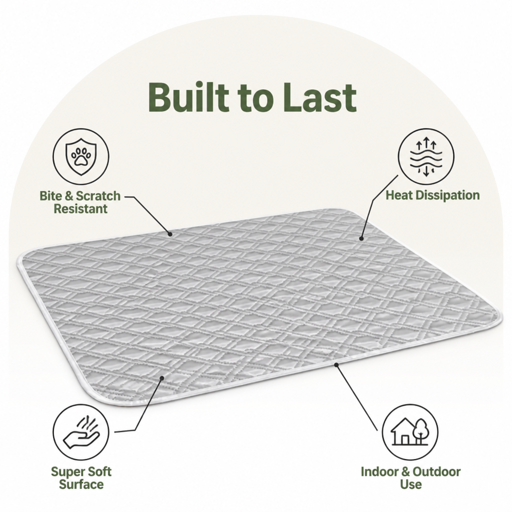 Ortekor Bite & Scratch-Resistant Super-Soft Cooling Pet Mat (Indoor/Outdoor)