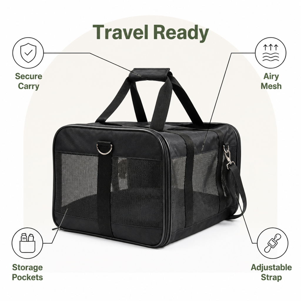 Ortekor Breathable & Foldable Pet Carrier (Airline-Approved)