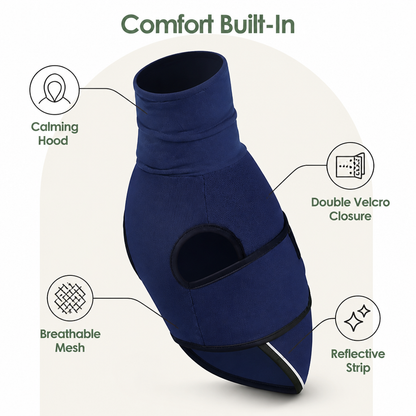 Ortekor Breathable Mesh & Flannel Hood Calming Vest (Adjustable Velcro)