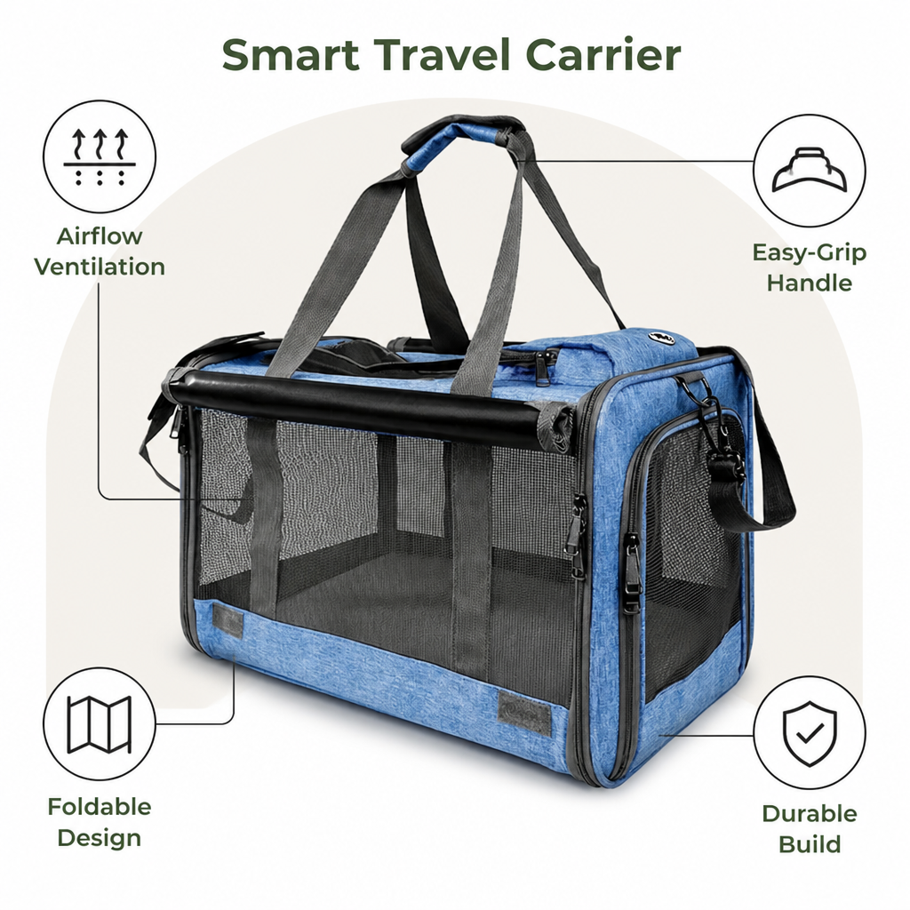 Ortekor Breathable Mesh & Foldable Airline-Approved Travel Carrier