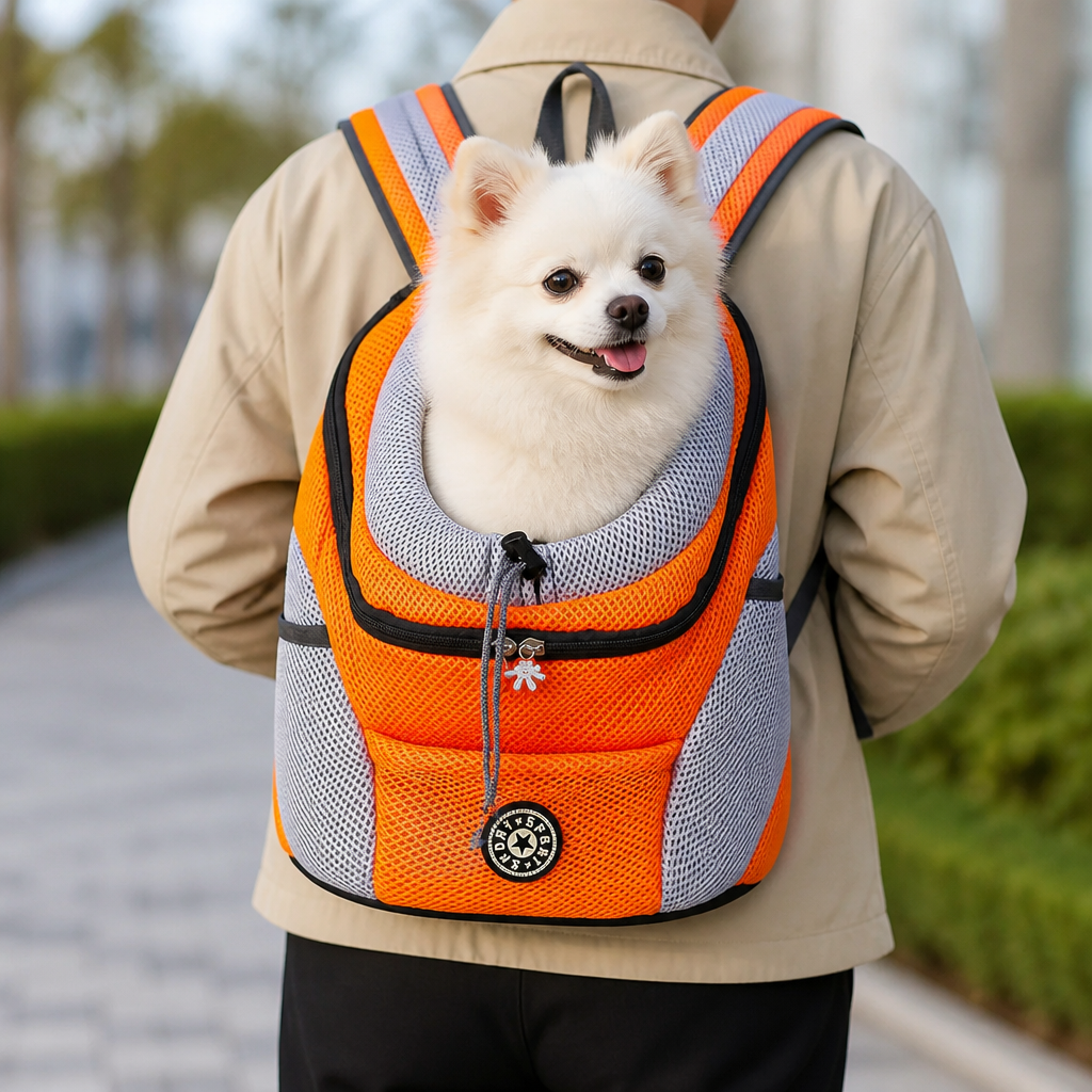 Ortekor Breathable Mesh & Padded Pet Backpack Carrier (Front/Back Convertible)