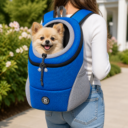 Ortekor Breathable Mesh & Padded Pet Backpack Carrier (Front/Back Convertible)