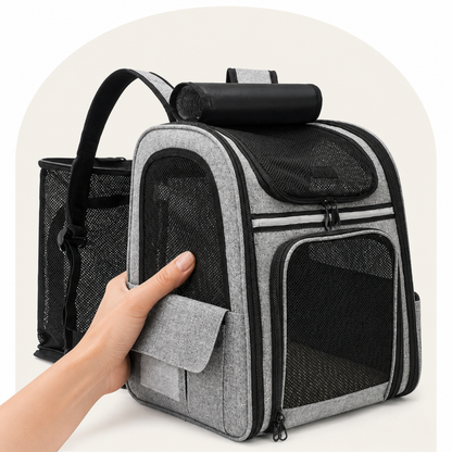 Ortekor Breathable Mesh & Water-Repellent Pet Backpack Carrier (Collapsible)