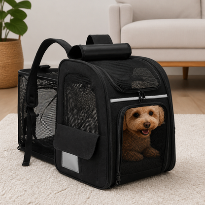 Ortekor Breathable Mesh & Water-Repellent Pet Backpack Carrier (Collapsible)