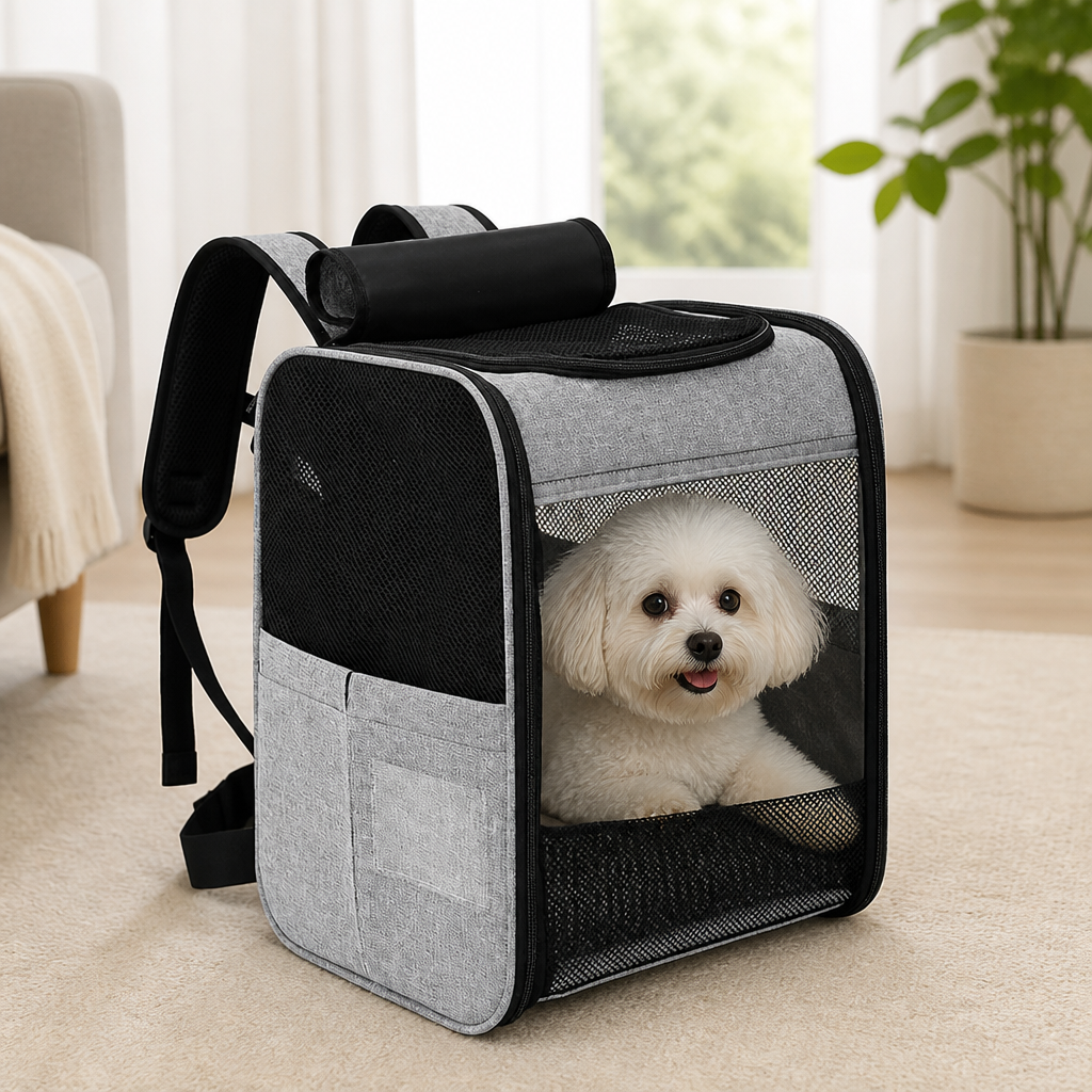 Ortekor Breathable Mesh & Water-Resistant Pet Backpack