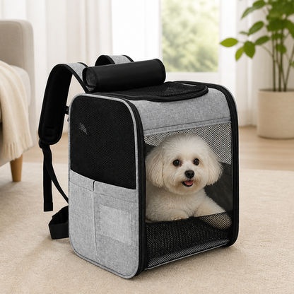 Ortekor Breathable Mesh & Water-Resistant Pet Backpack