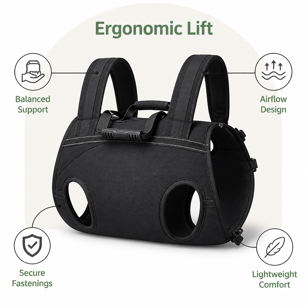 Ortekor Breathable Oxford Cloth & Padded Straps Dog Carrier Backpack