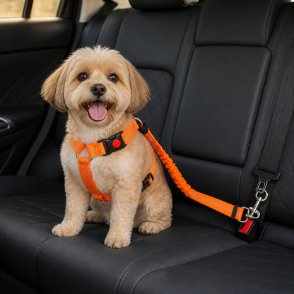 Ortekor Bungee Shock-Absorbing & Reflective Car Seat Leash (For Small-Medium Dogs)