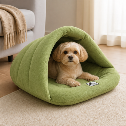 Ortekor Calming Plush Fleece Pet Cave Bed