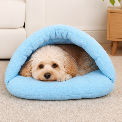 Ortekor Calming Plush Fleece Pet Cave Bed