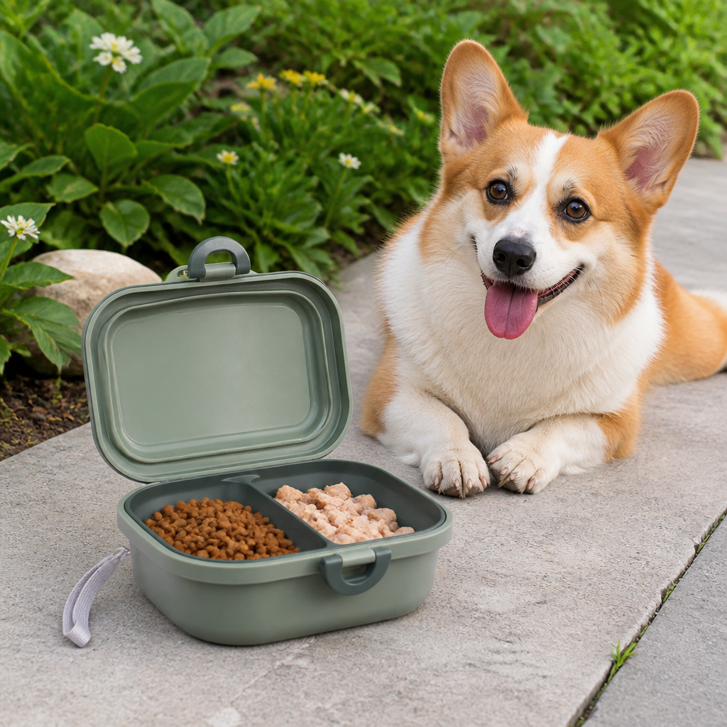 Ortekor Collapsible Leak-Proof Divided Travel Bowl