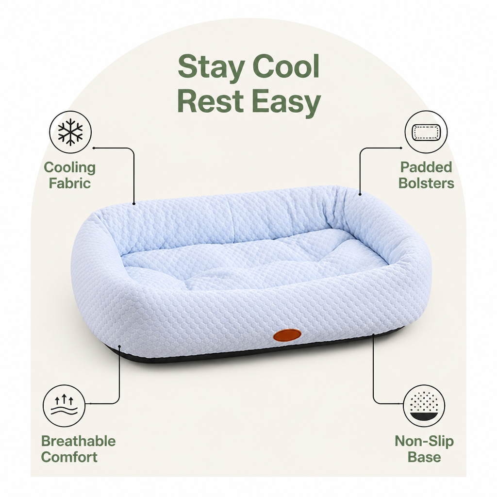 Ortekor Cooling Donut Plush Dog Bed