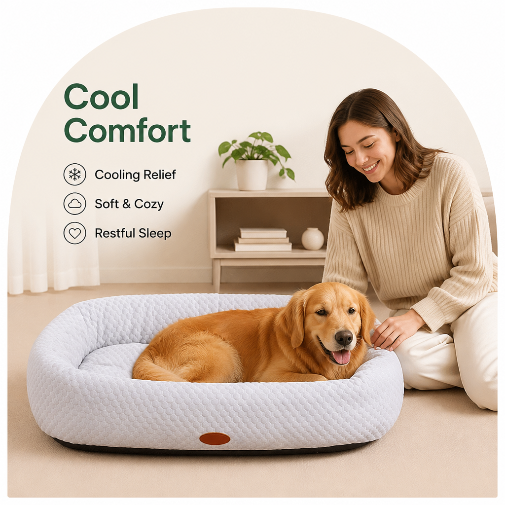 Ortekor Cooling Donut Plush Dog Bed