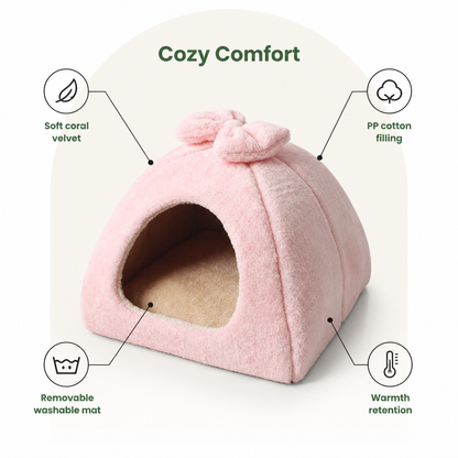 Ortekor Coral Velvet Lining Pet Bed (Removable Washable Mat)