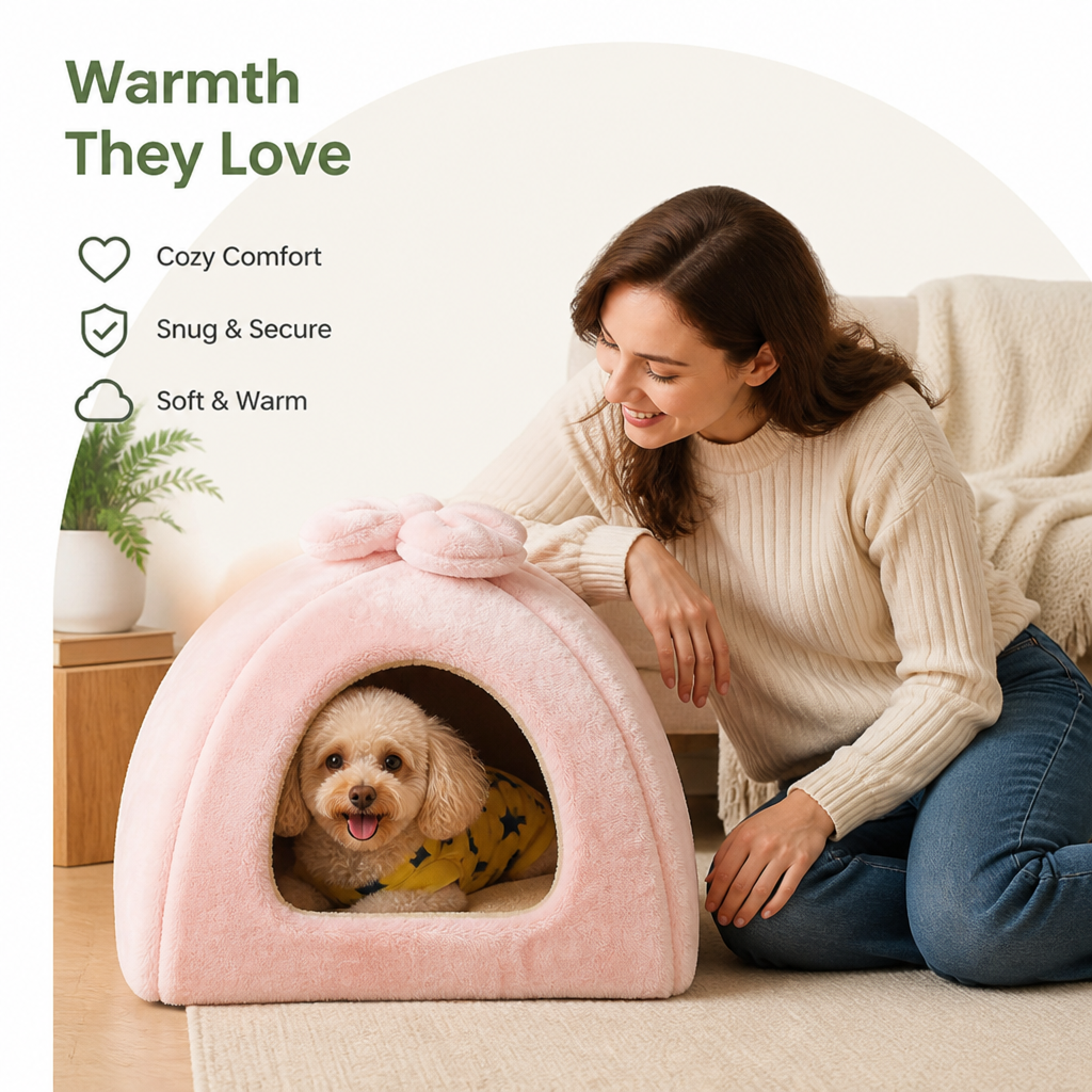 Ortekor Coral Velvet Lining Pet Bed (Removable Washable Mat)