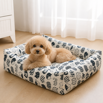 Ortekor Cotton & Linen Breathable Pet Nest (Removable Cover)