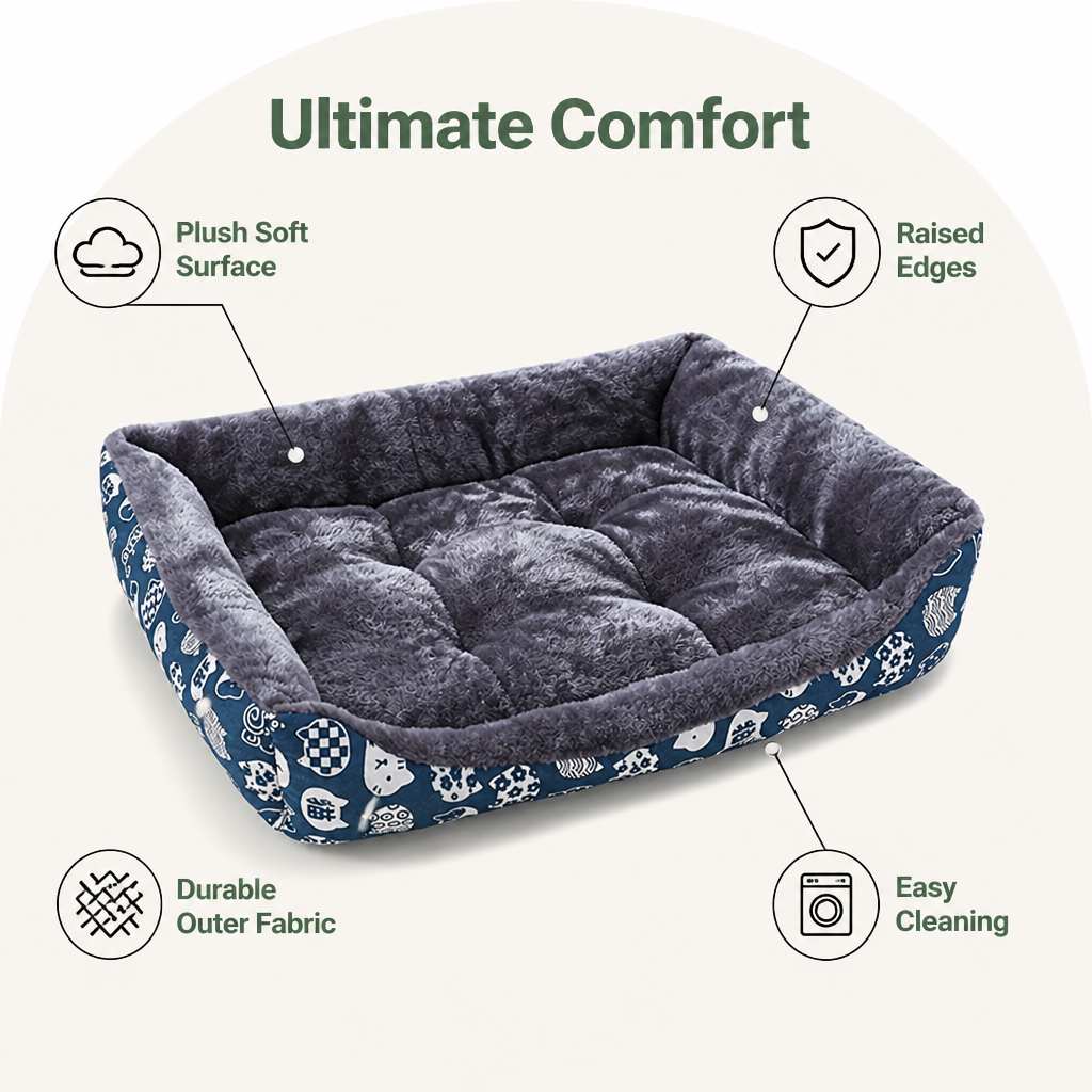 Ortekor Cozy Insulated Plush Dog Bed
