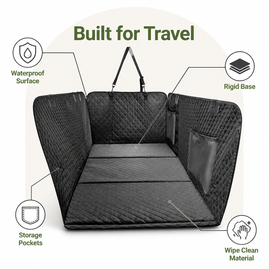 Ortekor Detachable Hard-Bottom & Waterproof Back Seat Extender