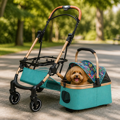 Ortekor Detachable Vehicle-Mounted Lightweight & Foldable Pet Stroller
