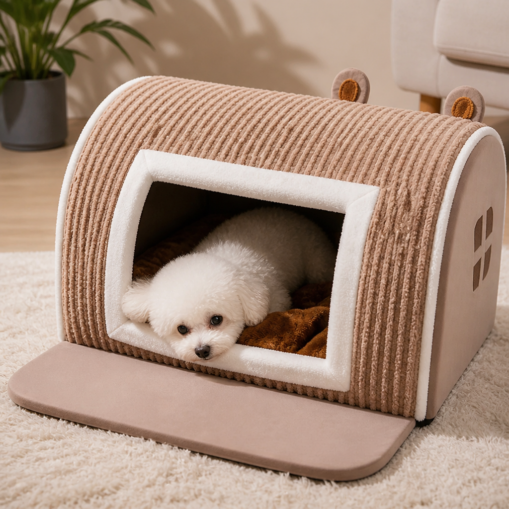 Ortekor Detachable Washable Coral Velvet & PP Cotton Kennel Mat