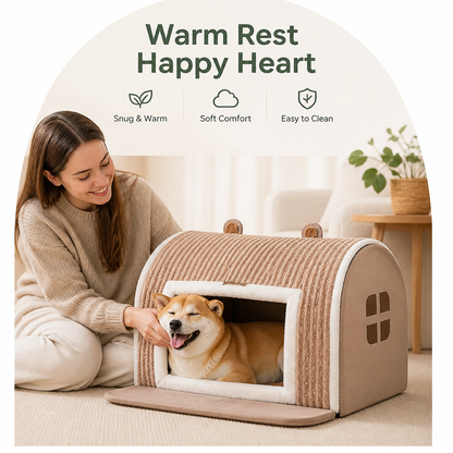 Ortekor Detachable Washable Coral Velvet & PP Cotton Kennel Mat
