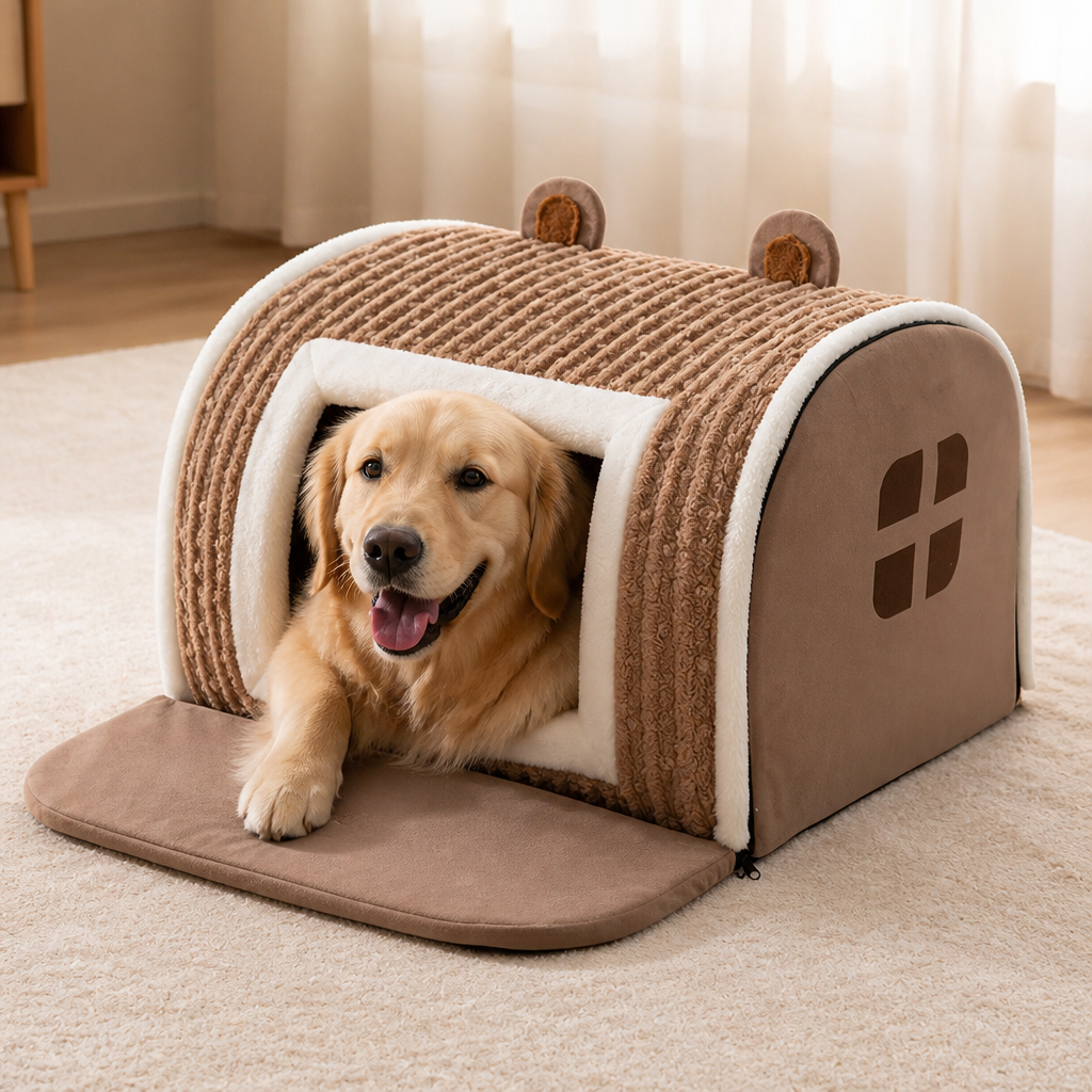Ortekor Detachable Washable Coral Velvet & PP Cotton Kennel Mat