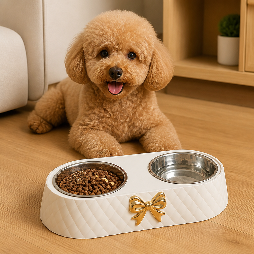 Ortekor Double Stainless Steel & Non-Slip Feeding Bowl