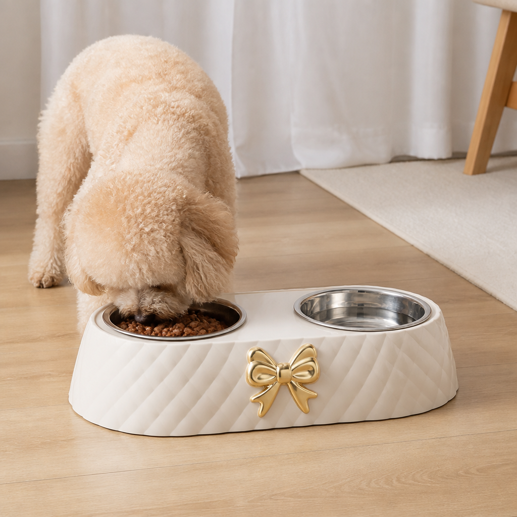 Ortekor Double Stainless Steel & Non-Slip Feeding Bowl