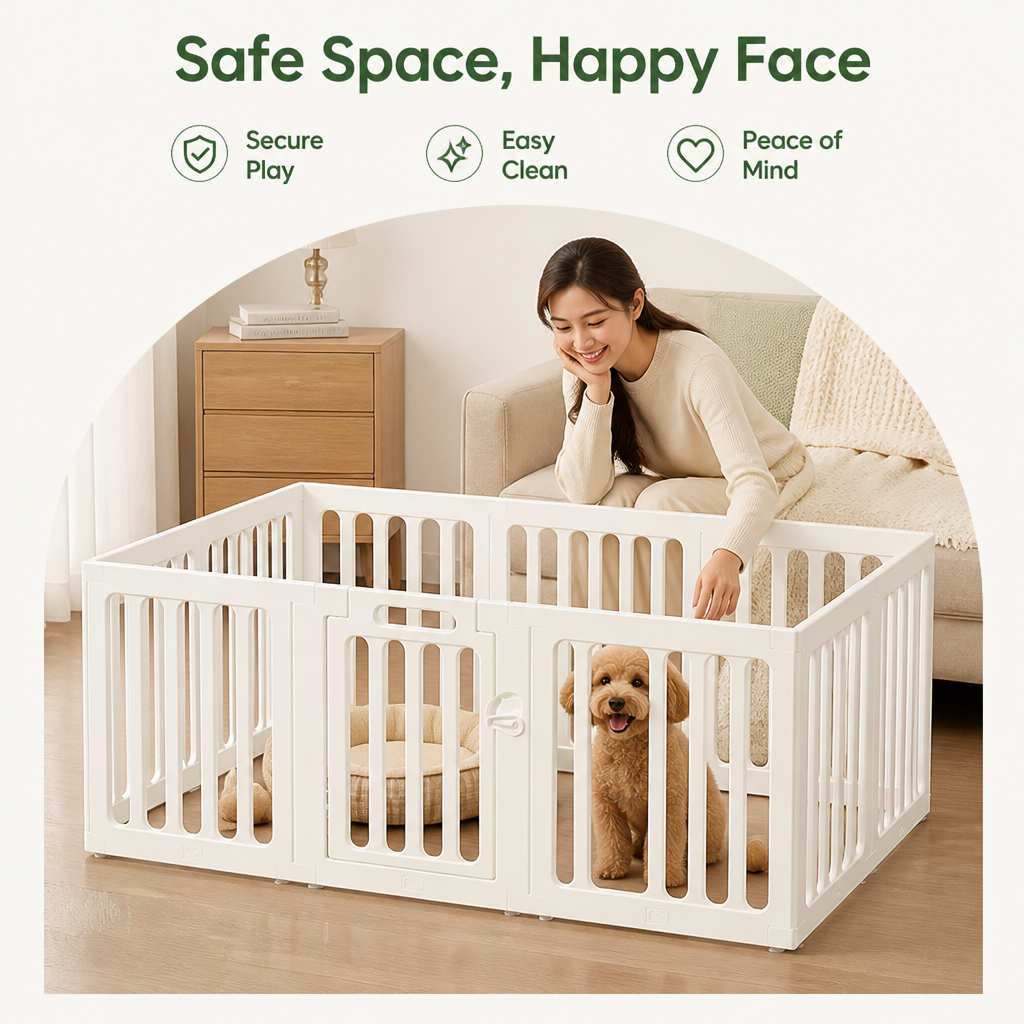 Ortekor Double Suction & Buckle Washable Pet Playpen (60cm Height)