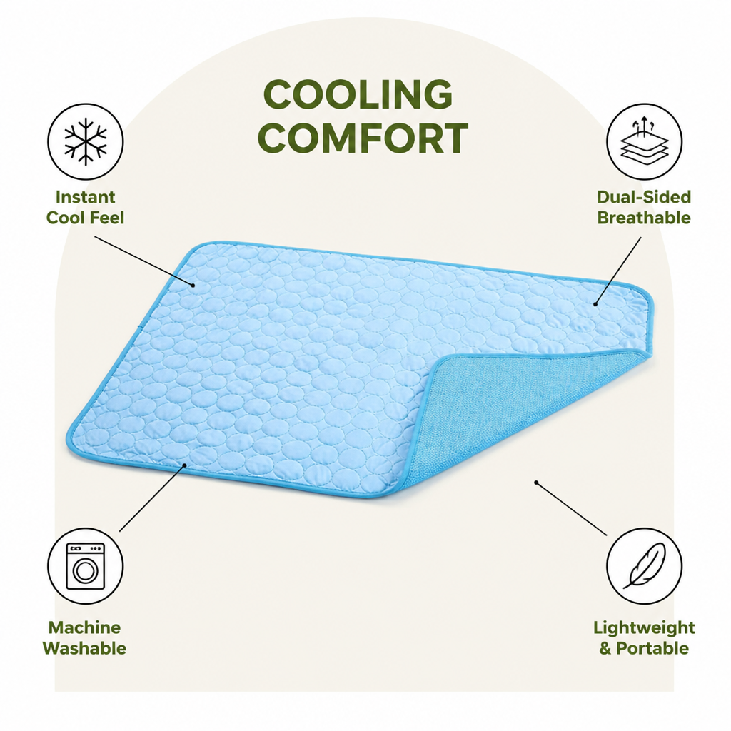 Ortekor Dual-Sided Ice Silk & Breathable Mesh Cooling Mat (Machine Washable)