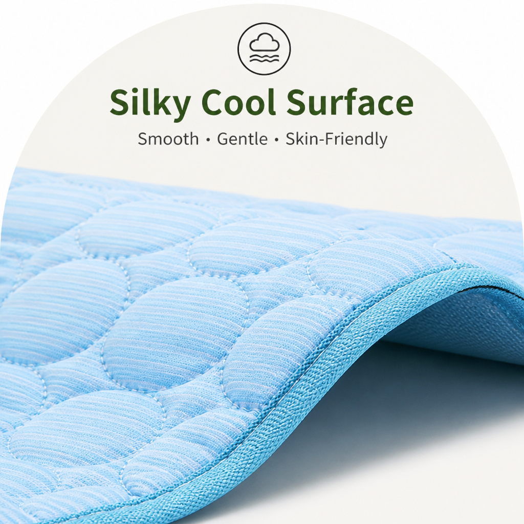 Ortekor Dual-Sided Ice Silk & Breathable Mesh Cooling Mat (Machine Washable)