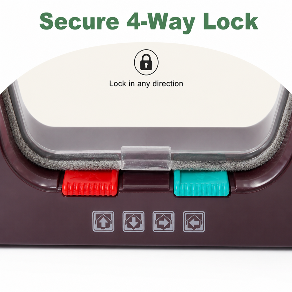 Ortekor Durable ABS & 4-Way Security Lock Pet Door (Door/Wall Mount)