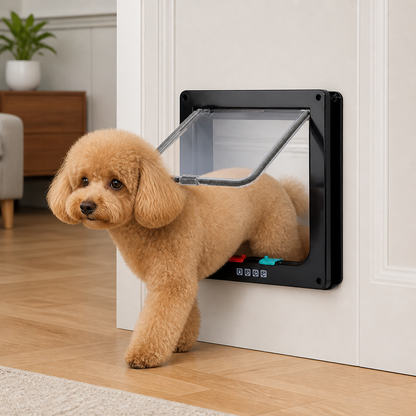 Ortekor Durable ABS Plastic & 4-Way Lock Cat & Small Dog Door