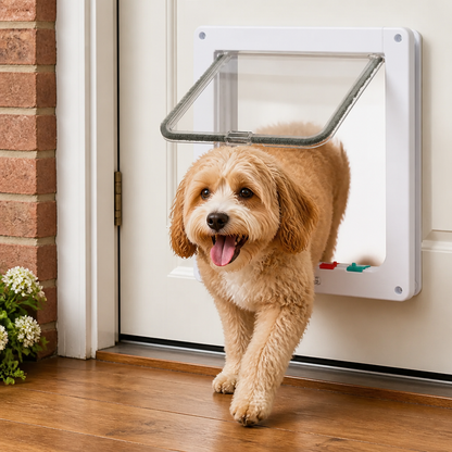 Ortekor Durable ABS Plastic & 4-Way Lock Cat & Small Dog Door