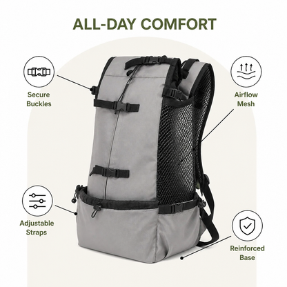 Ortekor Durable Nylon & Breathable Mesh Dog Carrier Backpack