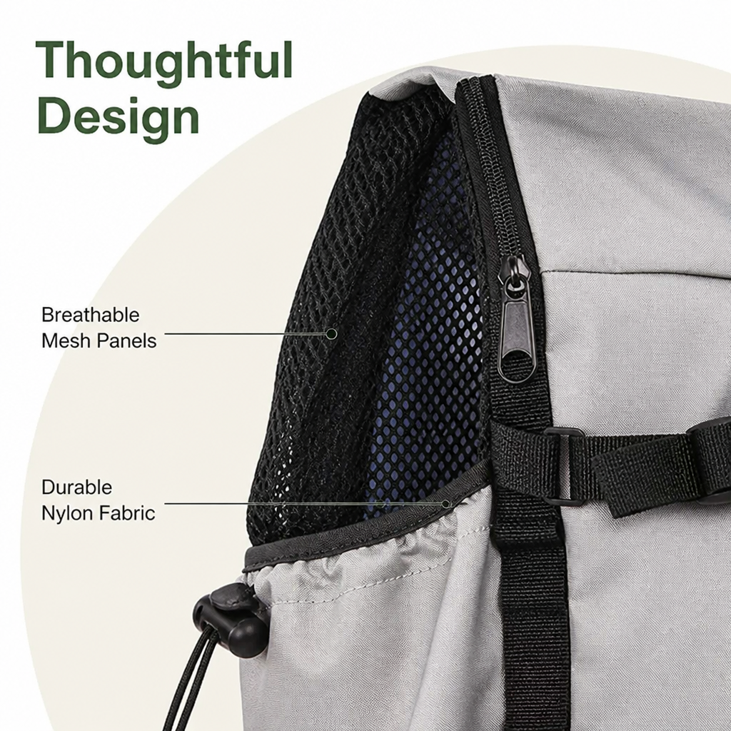 Ortekor Durable Nylon & Breathable Mesh Dog Carrier Backpack