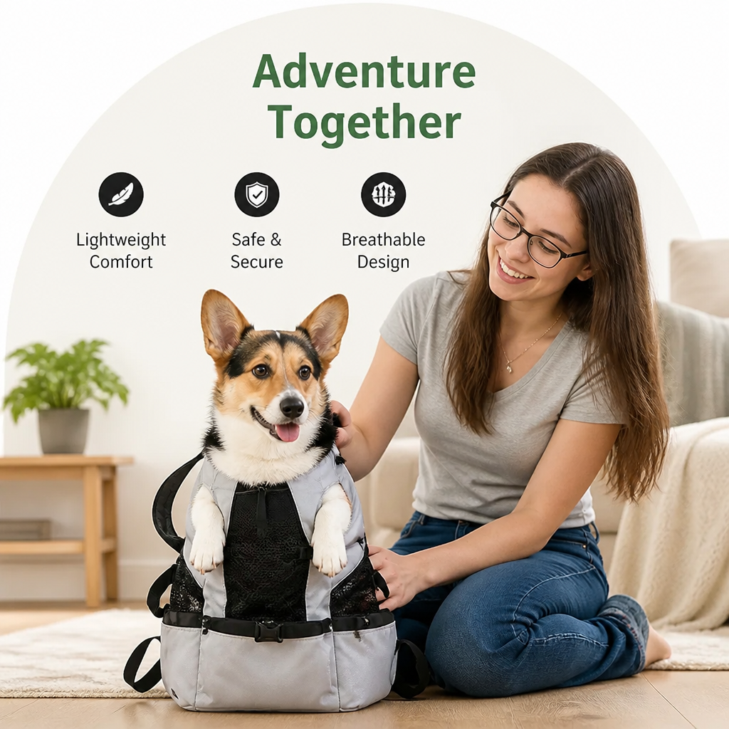 Ortekor Durable Nylon & Breathable Mesh Dog Carrier Backpack