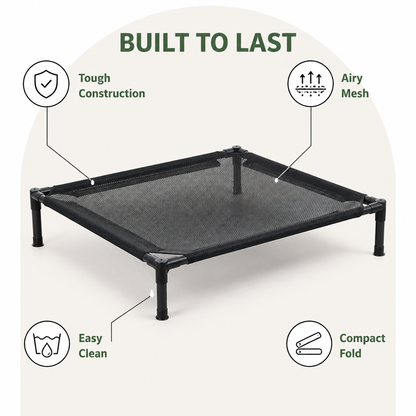 Ortekor Durable Outdoor Foldable Mesh Dog Bed (Washable)