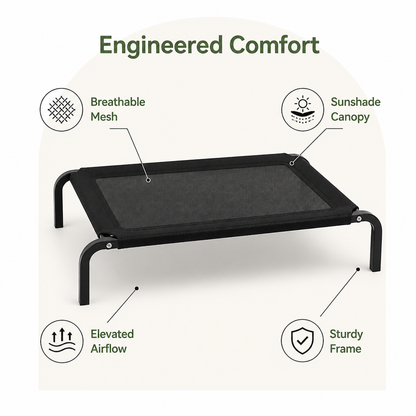 Ortekor Elevated Breathable Mesh & Canopy Dog Bed