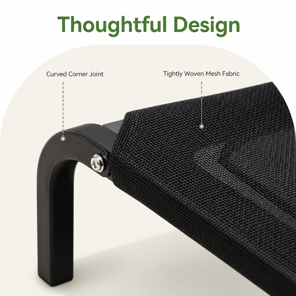 Ortekor Elevated Breathable Mesh & Canopy Dog Bed