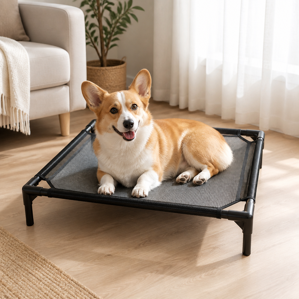 Ortekor Elevated Breathable Mesh Dog Bed (Guardrail)