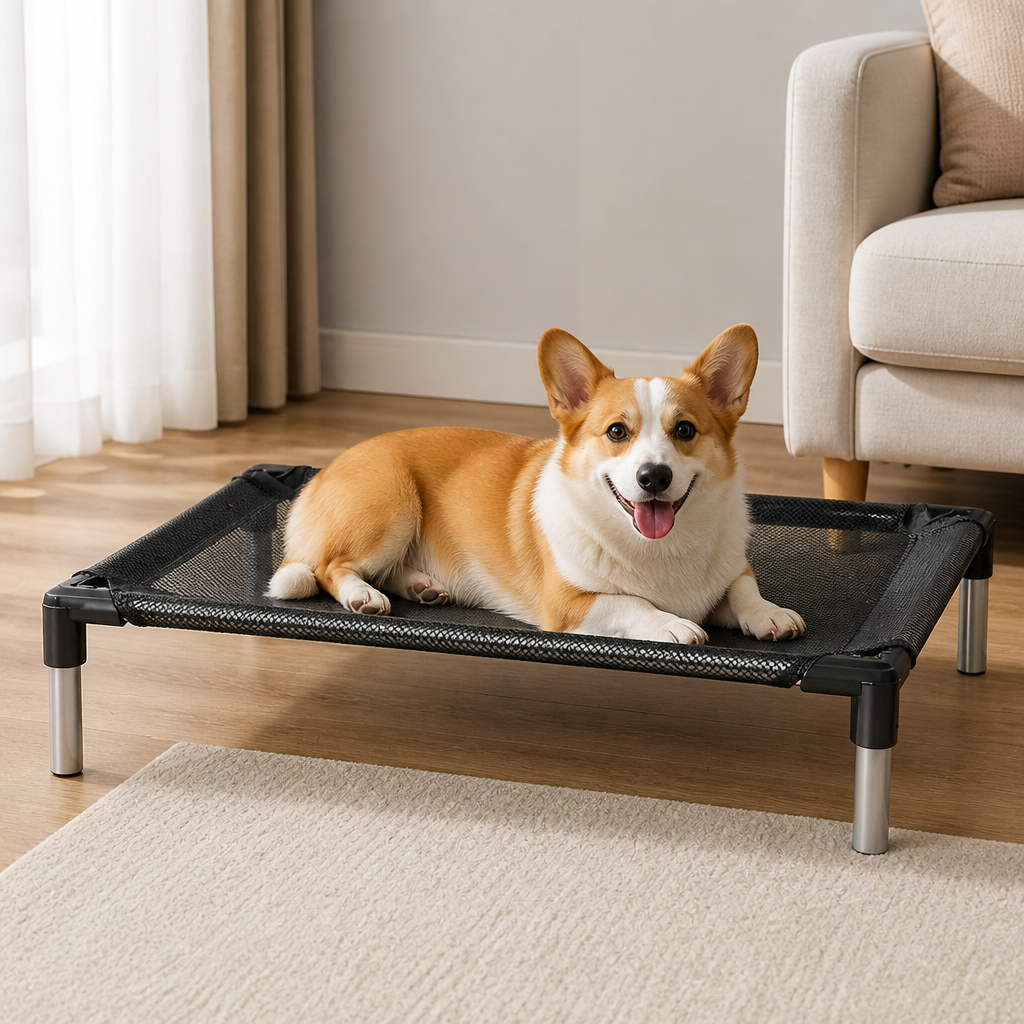 Ortekor Elevated Breathable Mesh Dog Bed (Guardrail)