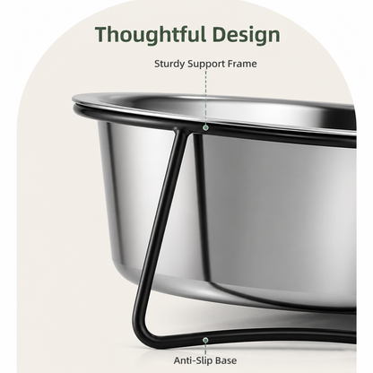 Ortekor Elevated Stainless Steel Anti-Tip Slow Feeder Bowl