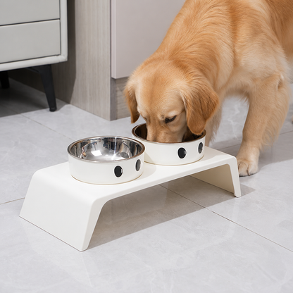 Ortekor Elevated Stainless Steel Double-Bowl Pet Feeder (Small-Medium)