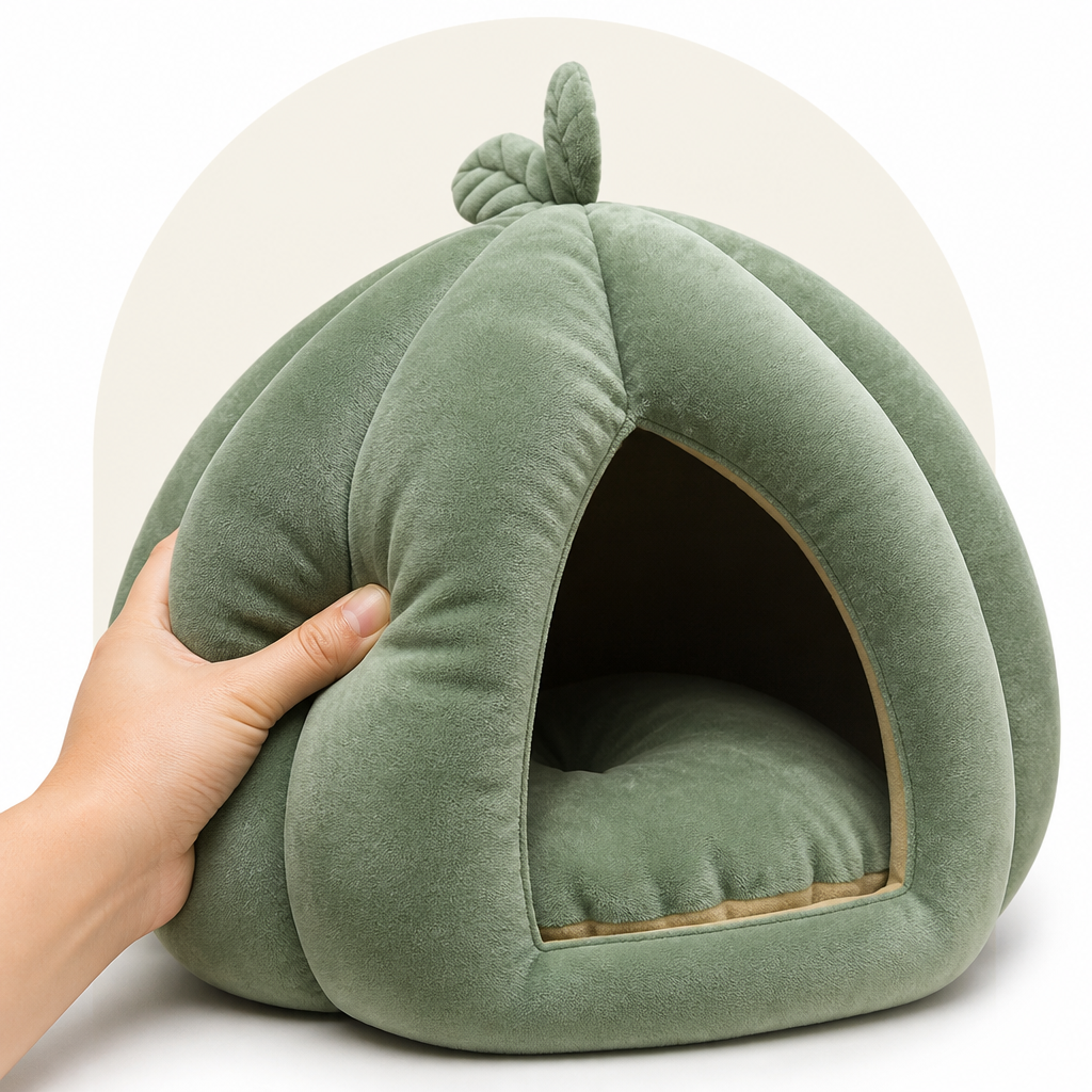Ortekor Enclosed Pumpkin & Thick Flannel Pet Bed