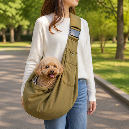 Ortekor Ergonomic Hands‑Free Crossbody Pet Sling Carrier (Fits Pets Up To 14.3 lb)